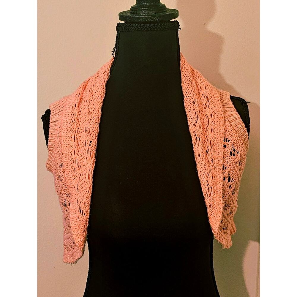 Peach Open-Knit Shrug Cardigan Its Our Time Girls Size 7/8 Lightweight Layering